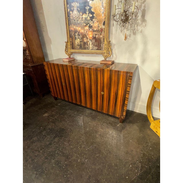 Art Deco Italian Art Deco Style Zebrawood Sideboard For Sale - Image 3 of 7