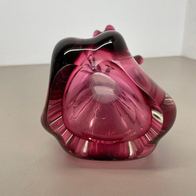 Large Pink Murano Glass Sommerso Vase Italy, 1970s For Sale - Image 16 of 18