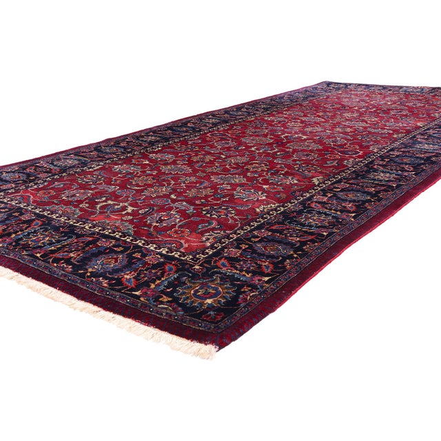 79745 Antique Persian Mashhad Rug, 04'11 x 10'11. The Poet's Garden: An Antique Persian Mashhad Masterpiece of Eternal...