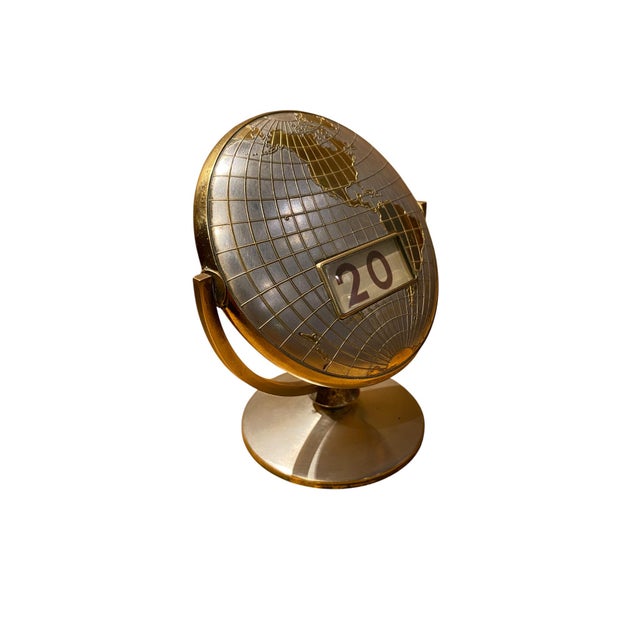 Mid 20th Century Mid-Century Modern Perpetual Globe Flip Calendar For Sale - Image 5 of 11
