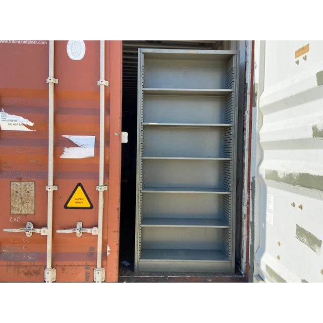 1970s Vintage Mid Century Modern Metal Bookshelf For Sale - Image 13 of 13