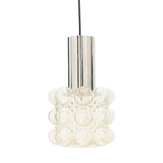 Mid-Century Space Age Bubble Glass & Chrome Pendant Light by Helena Tynell for Limburg, Germany, 1970s For Sale