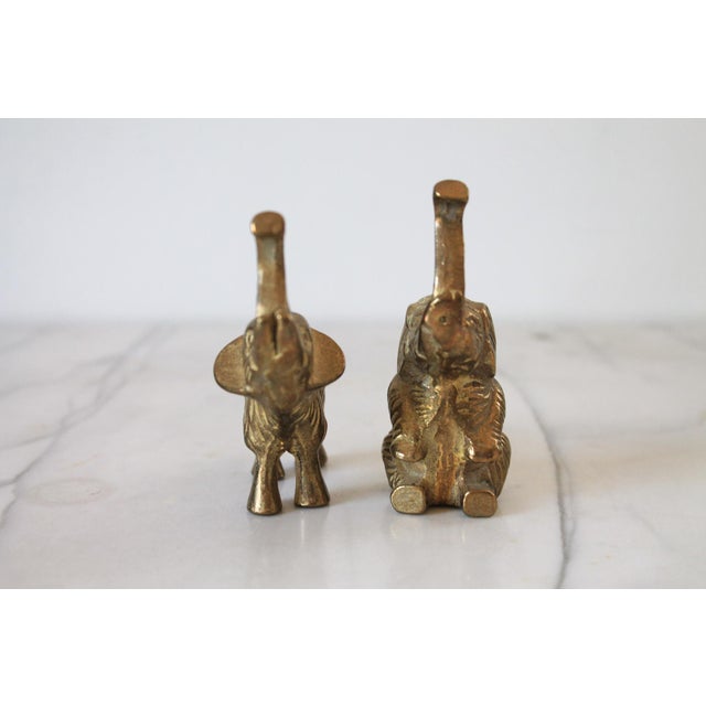 Metal Vintage Brass Elephant Figurines For Sale - Image 7 of 9