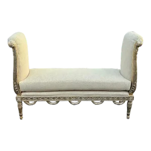 Early 21st Century Vicente Wolf Collection Custom Neoclassical Style Silver Gilt Window Bench