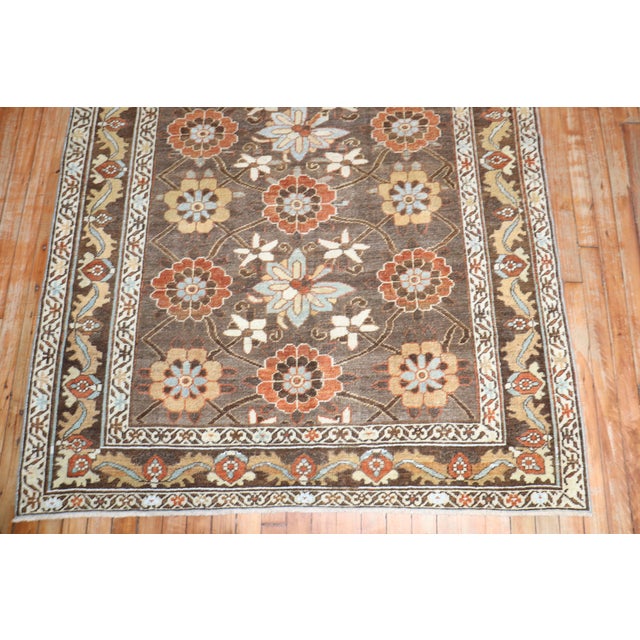 Early 20th Century Brown Persian Veramin Rug - 4'6" x 6'5" For Sale In New York - Image 6 of 10