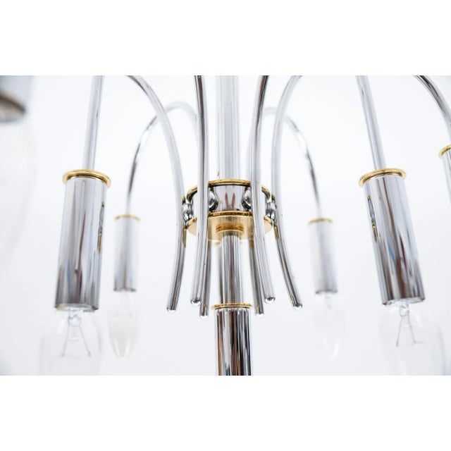 1970s German Pendant in Chrome and Brass from Schröder & Co., 1960s For Sale - Image 5 of 10