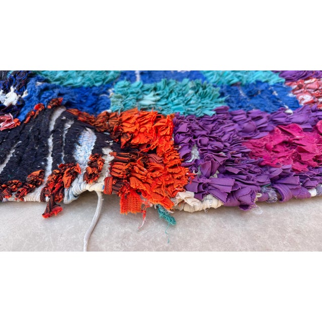 Textile 1980s Moroccan Colorful Vintage Rug - 4'9" X 5'10" Ft For Sale - Image 7 of 9