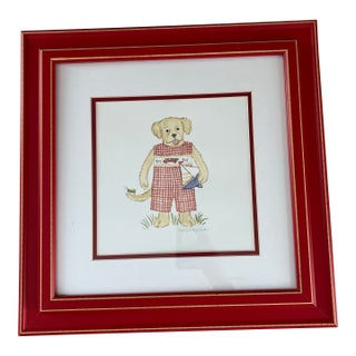 Nursery Watercolor Painting in Frame For Sale