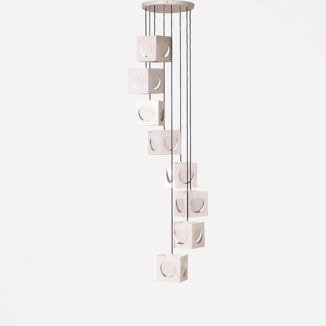 White Scandinavian Pendant Lamp by Shogo Suzuki for Stockmann Orno, 1960s For Sale - Image 8 of 8