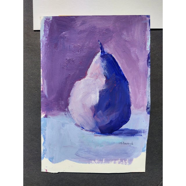2020s "Smooth Jazz Duo" Contemporary Original Set of 2 Impressionist Fauvist Pear Still Life Paintings by Linda McDonough For Sale - Image 5 of 11
