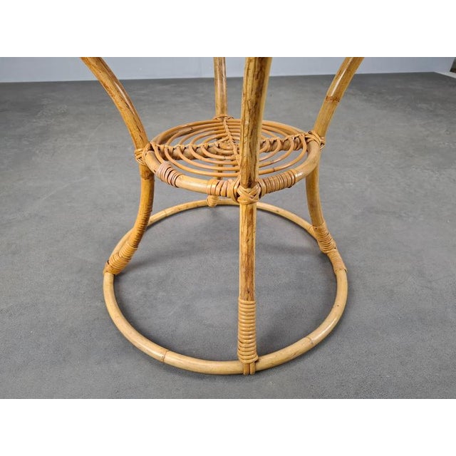 Mid-Century Rattan and Bamboo Side Table, Czechoslovakia, 1960s For Sale - Image 16 of 18