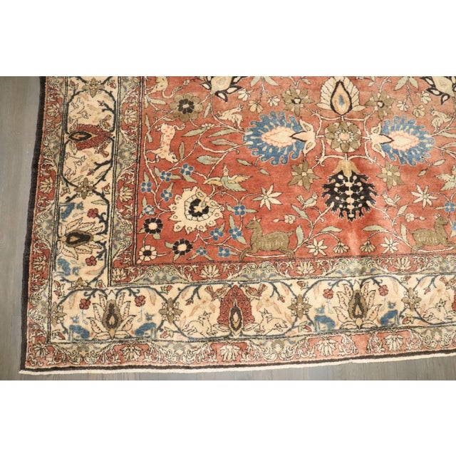 Early 20th Century Persian Teheran Animal Motif Rug - 6'9" x 9'11" For Sale - Image 4 of 10