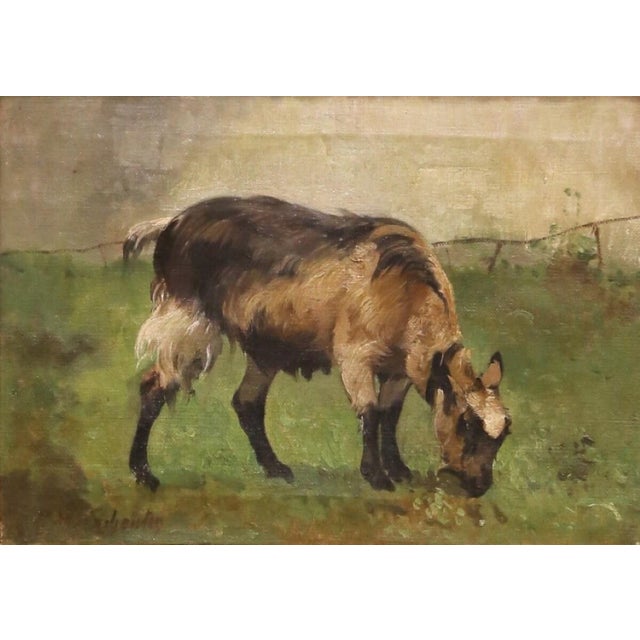 Traditional 19th Century Belgian Animal Oil Painting in Gilt Frame Signed Paul H. Schouten For Sale - Image 3 of 9