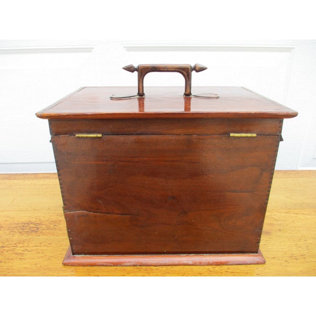 Antique Folk Art Hand Carved Jewelry Box or Trinket Box For Sale - Image 4 of 12