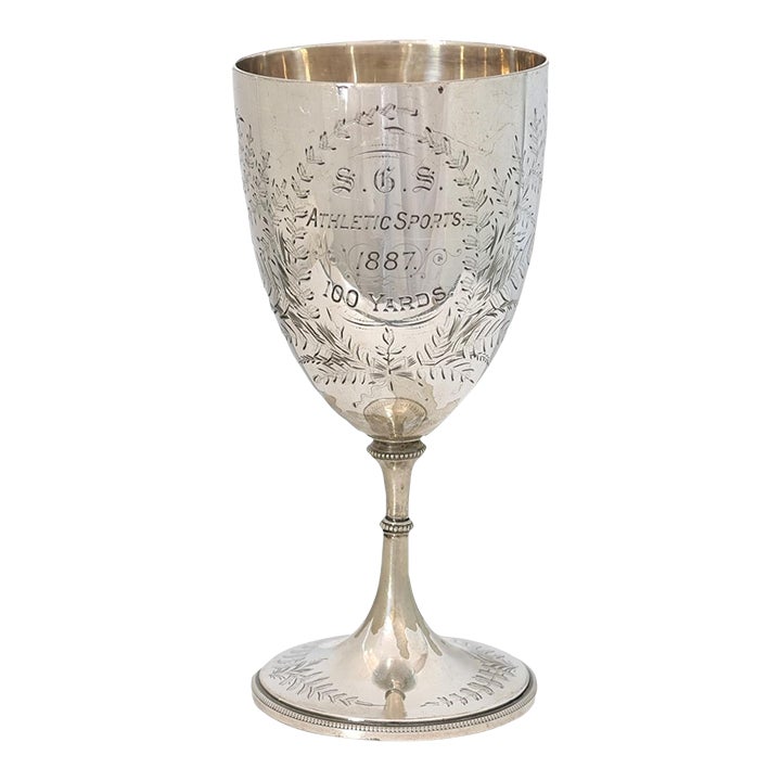 1887 English Sporting 100 Yard Dash Trophy | Chairish