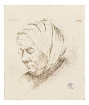 Ignace Joseph de Claussin, Woman's Face, Etching, Early 19th Century