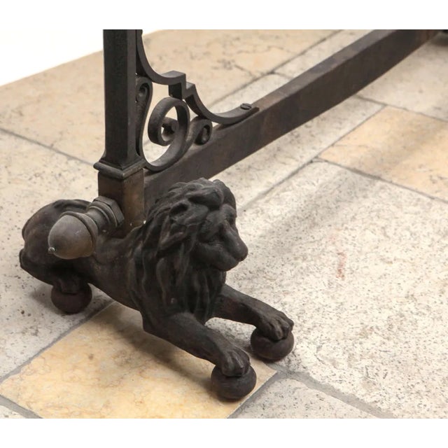 19th Century French Bronze and Wrought Iron Fireplace Stand For Sale In Los Angeles - Image 6 of 11