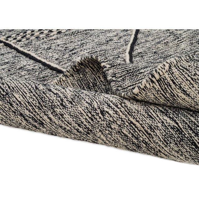 Flatweave Rug in Hand-Knotted Wool Rug by Azele Studio For Sale - Image 9 of 11