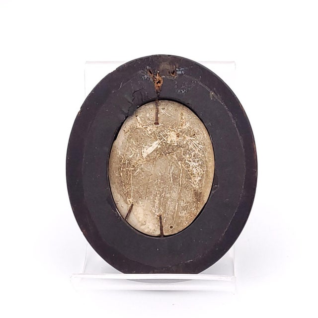 19th Century Souvenir in Carved Plaster in Black Frame With Glass Cover, Probably Continental For Sale - Image 4 of 5