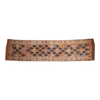 Vintage Distressed Kurd Rug Runner - 2'10" X 11'6" For Sale