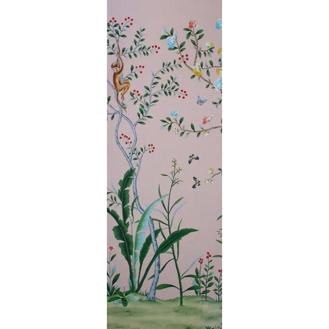 Chinoiserie Chinoiserie Pink Wallpaper Mural, Amazonia Forest on Special Florence Pink- Set of 6 For Sale - Image 3 of 17