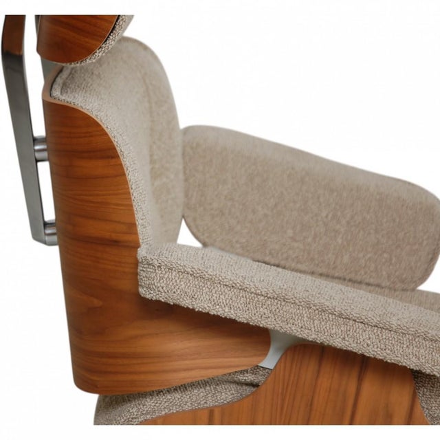 Set of Lounge Chair and Ottoman in Nubia Fabric by Charles and Ray Eames For Sale - Image 14 of 18