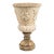 Vintage French Style Cast Stone Floral Relief Garden Urn For Sale