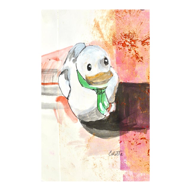 "Little Ducky" Contemporary Pastel Drawing.. For Sale