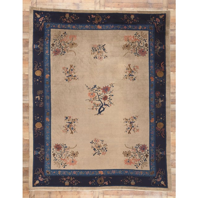 Early 20th Century Chinoiserie Chic Antique Chinese Peking Rug 09'00 X 11'04. For Sale - Image 9 of 9