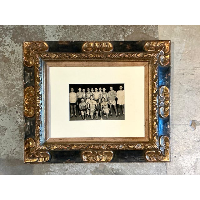 Vintage Ornate Wood Frame With Harvard Yacht Club Team Photo For Sale - Image 9 of 12