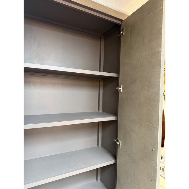 2010s Restoration Hardware Graydon Shagreen Cabinet For Sale - Image 5 of 12