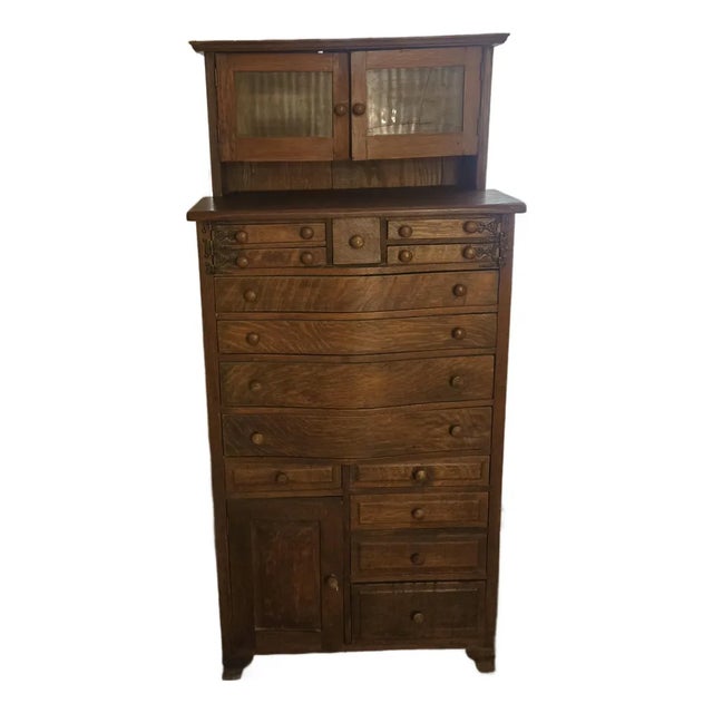Antique Dentist Cabinet With Round Drawers For Sale