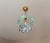 Blue Vintage Custom Hand-Painted Italian Murano Style Light Blue Floral Pendant - Restored For Sale - Image 8 of 17