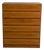 In Style of Arne Wahl Iversen Teak 6 Drawer Tall Highboy Dresser Denmark Mid-Century Modern 1960s For Sale