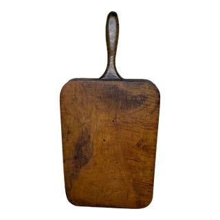 Antique Farmhouse Single-Piece Thick Maple Cutting Board With Handle For Sale