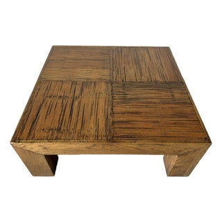 1980s Postmodern Parsons-Style Checkered Wood Coffee Table For Sale