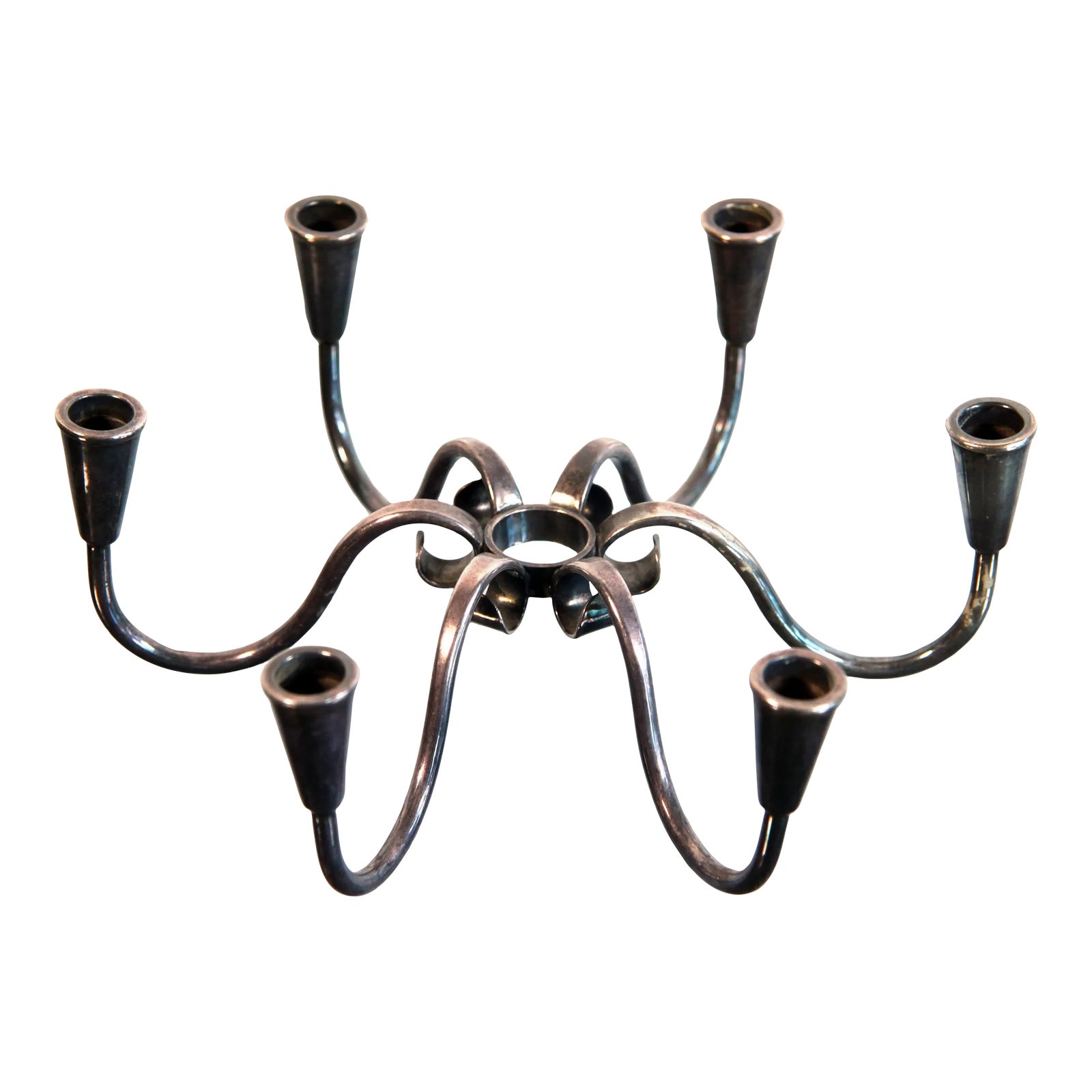 Vintage 1950's Danish Modern Carl F. Christiansen 925s Sterling Silver Candelabra