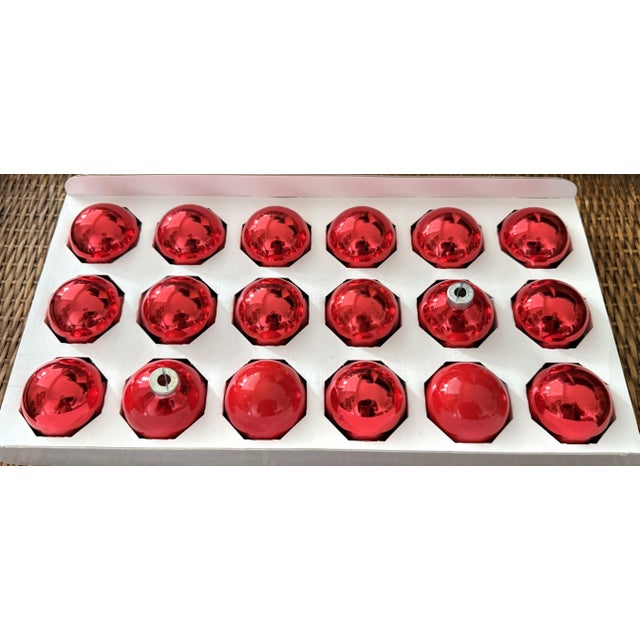 Red Mercury Glass Christmas Ornaments - Box of 18 For Sale In New York - Image 6 of 7