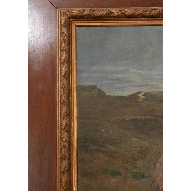 Brown Late 19th Century “The Return of the Poacher” Oil on Canvas Painting by Emile David For Sale - Image 8 of 13