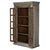 2020s Eclectic Hand Carved Farmhouse Style Armoire With Glass Panel Doors | 82 Inch and 2 Door Tall Armoire | Unique Display Cabinet For Sale - Image 5 of 8