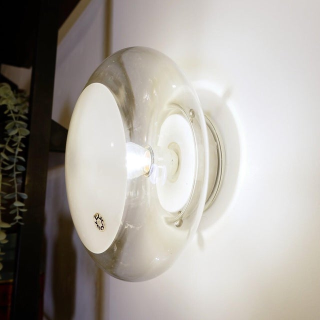 Gill Wall Lights Mounted on Panels by Roberto Pamio for Leucos, 1970s For Sale - Image 9 of 18