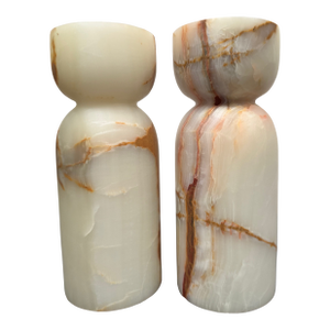 Pair of Stone Candle Holders for Pillar Candles