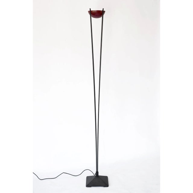 Incredibly rare torchiere style halogen floor lamp from Koch & Lowy from the 1980s with a very cool postmodern design!...