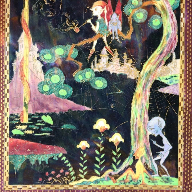 Wedgwood Fairyland Lustre 'Elves in a Pine Tree' Plaque For Sale - Image 4 of 10