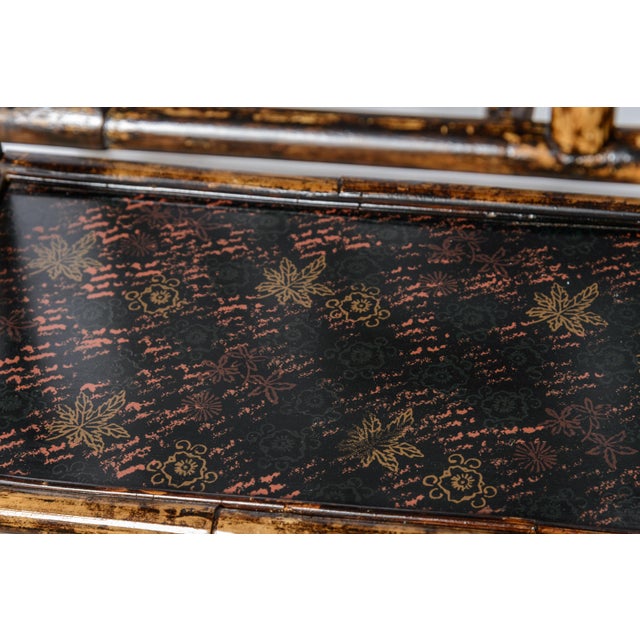 Brown Antique British Colonial Magazine Rack, Bamboo & Lacquer, 1890s For Sale - Image 8 of 17