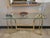 Hollywood Regency Brass and Glass Entry/Sofa Table For Sale - Image 3 of 10