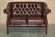 Set of Chesterfield Tufted Sofas in Bordeaux Brown Leather from Harrods London For Sale - Image 3 of 18