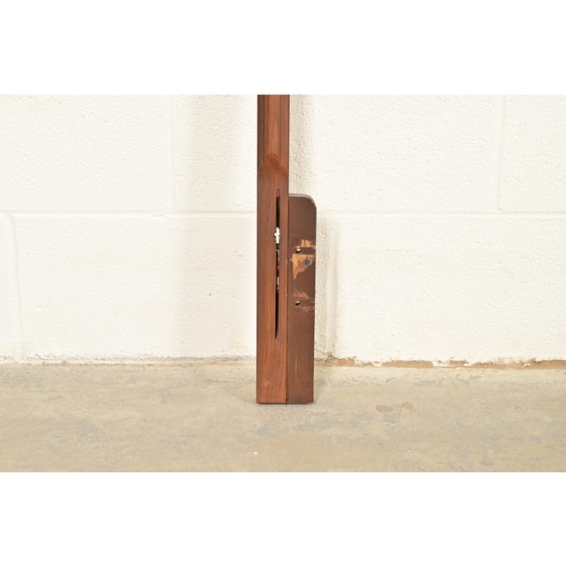 Brown Lane Rhythm Mid-Century Modern Sculpted Walnut Twin Size Headboards, Pair For Sale - Image 8 of 10