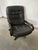 Wood Scandinavian Black Leather Swivel Lounge Chair with Bentwood Frame, 1970s For Sale - Image 7 of 10