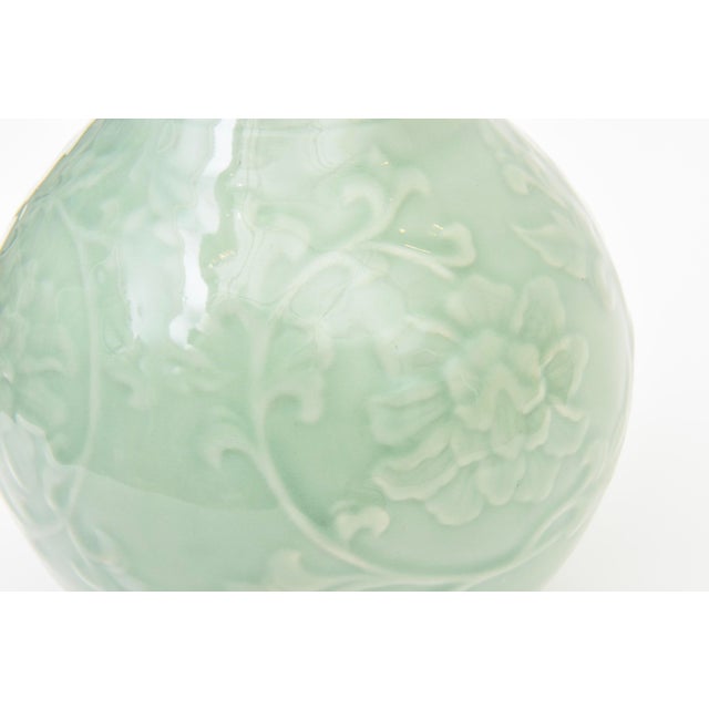 Celadon Mid Century Modern Chinese Porcelain Celadon Vase, 1950's For Sale - Image 8 of 11